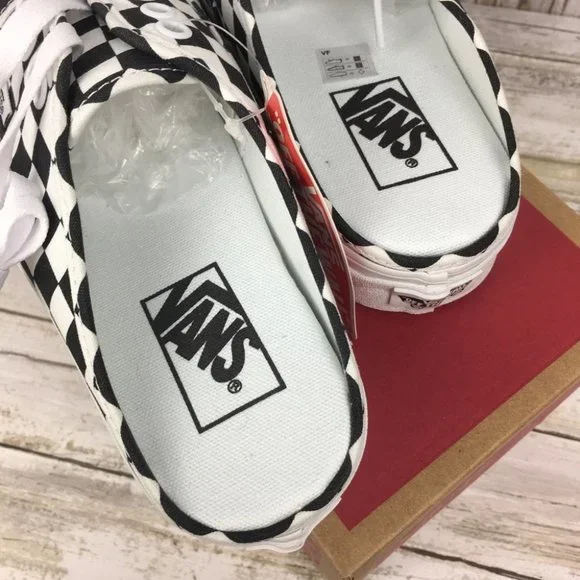 Vans Authentic Mule Checkerboard Black/Truwht🏁 AUA - Picture 12 of 14